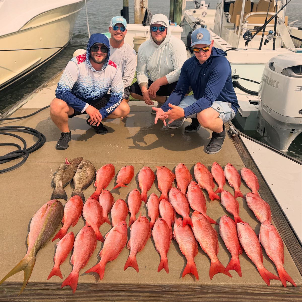 Limit of red snapper at the dock