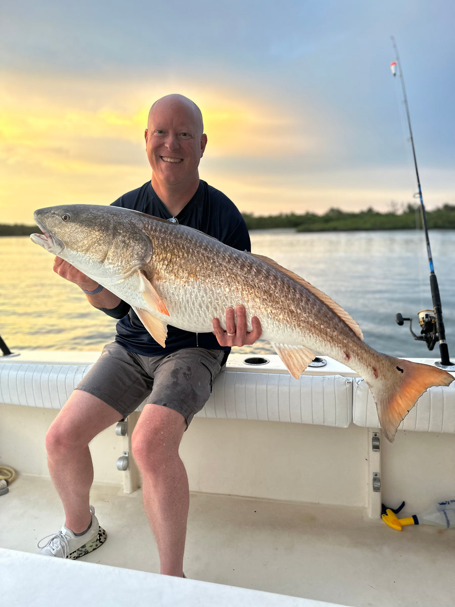 Bull redfish at sunset