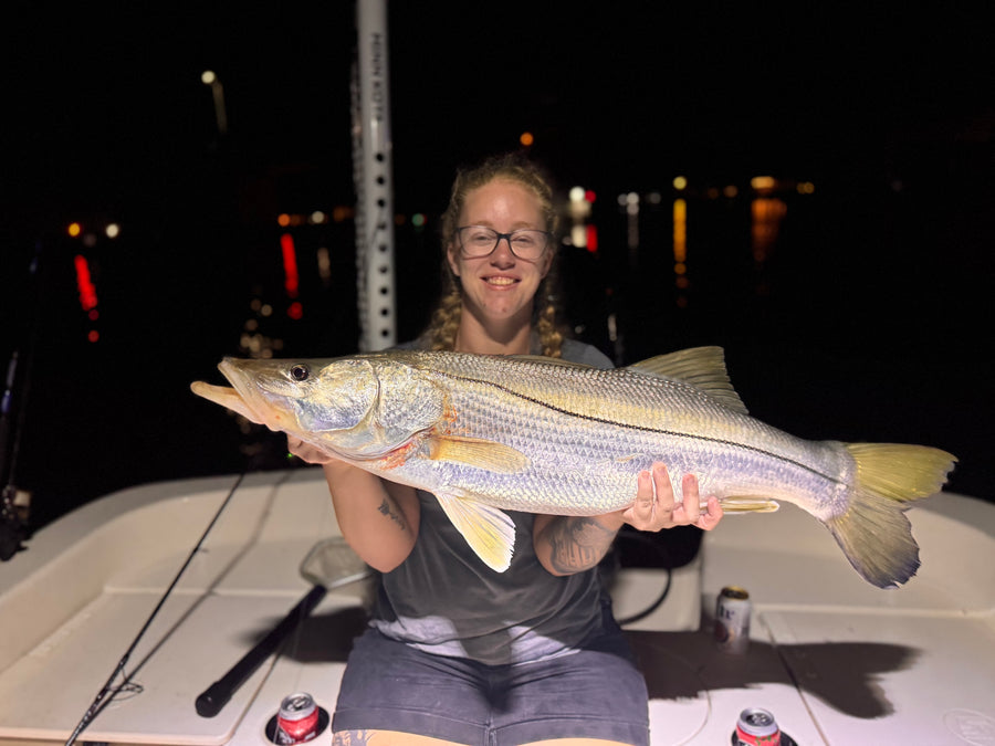 Night snook boatside