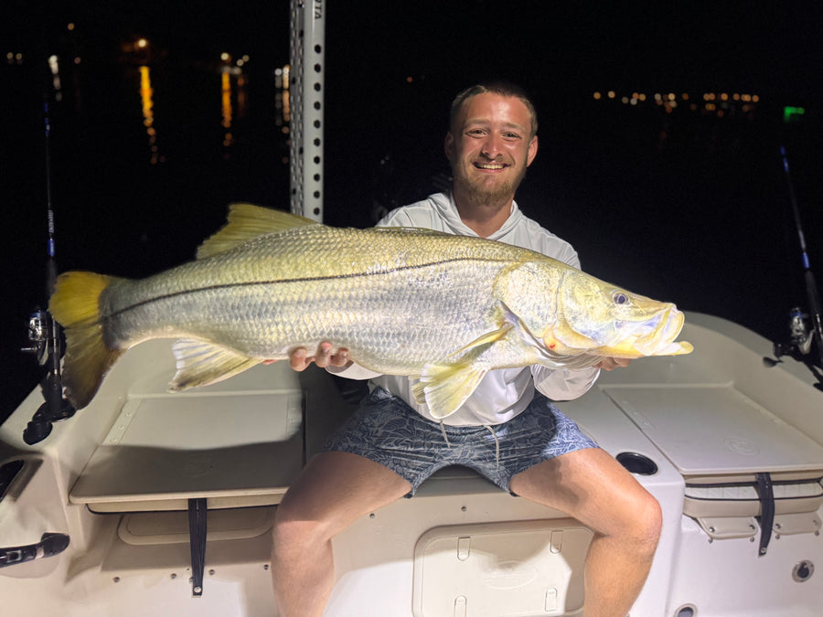 Night snook on the skiff