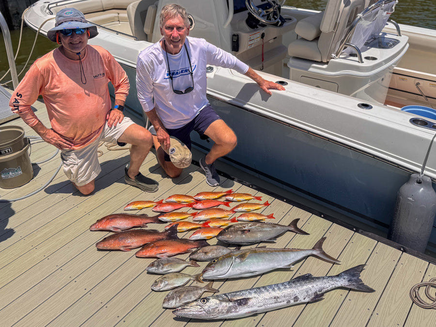 Offshore haul of kingfish and snapper